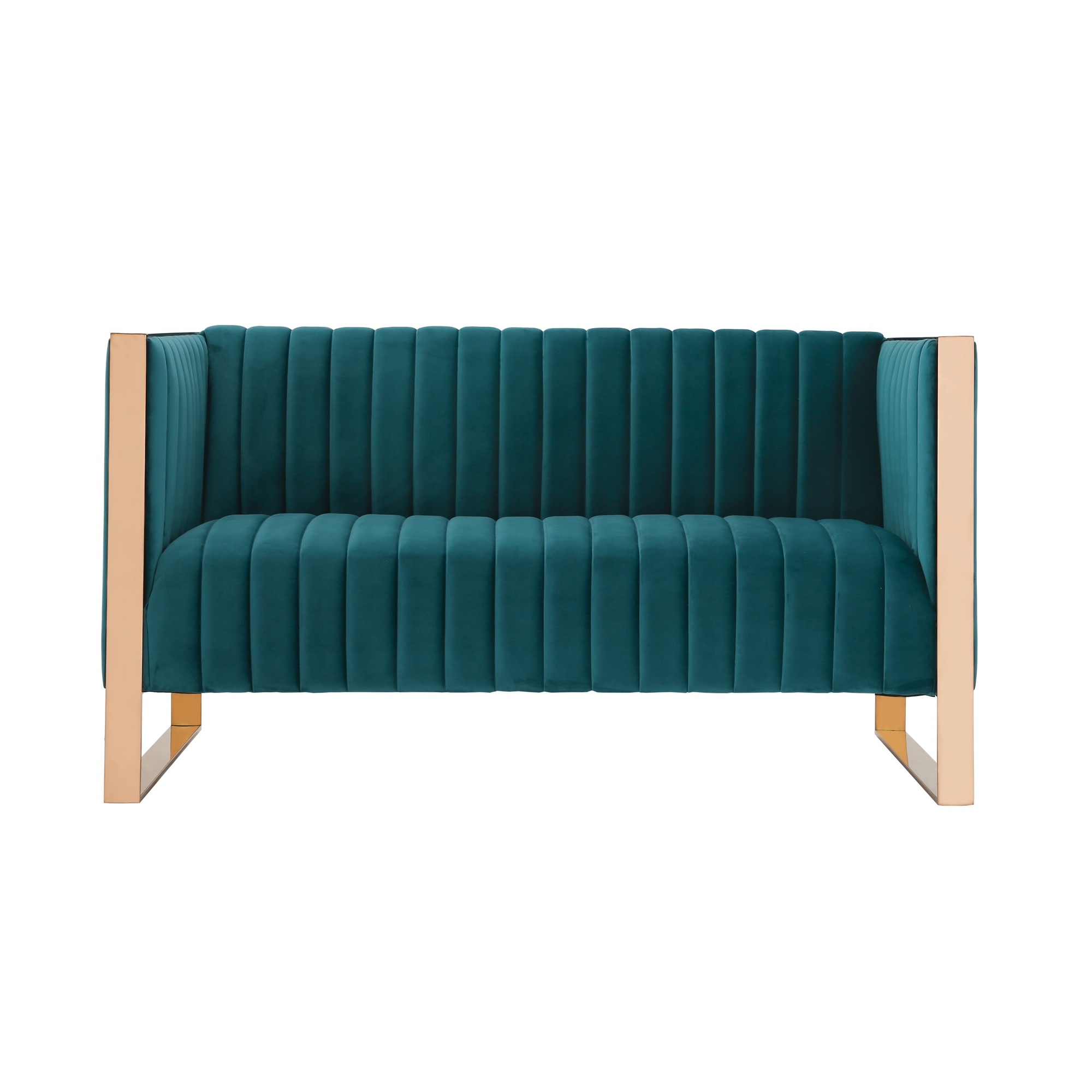 Manhattan Comfort, Trillium Aqua and Gold Velvet 2-Seater Loveseat, Primary Color Aqua, Included (qty.) 1 Model# LS016